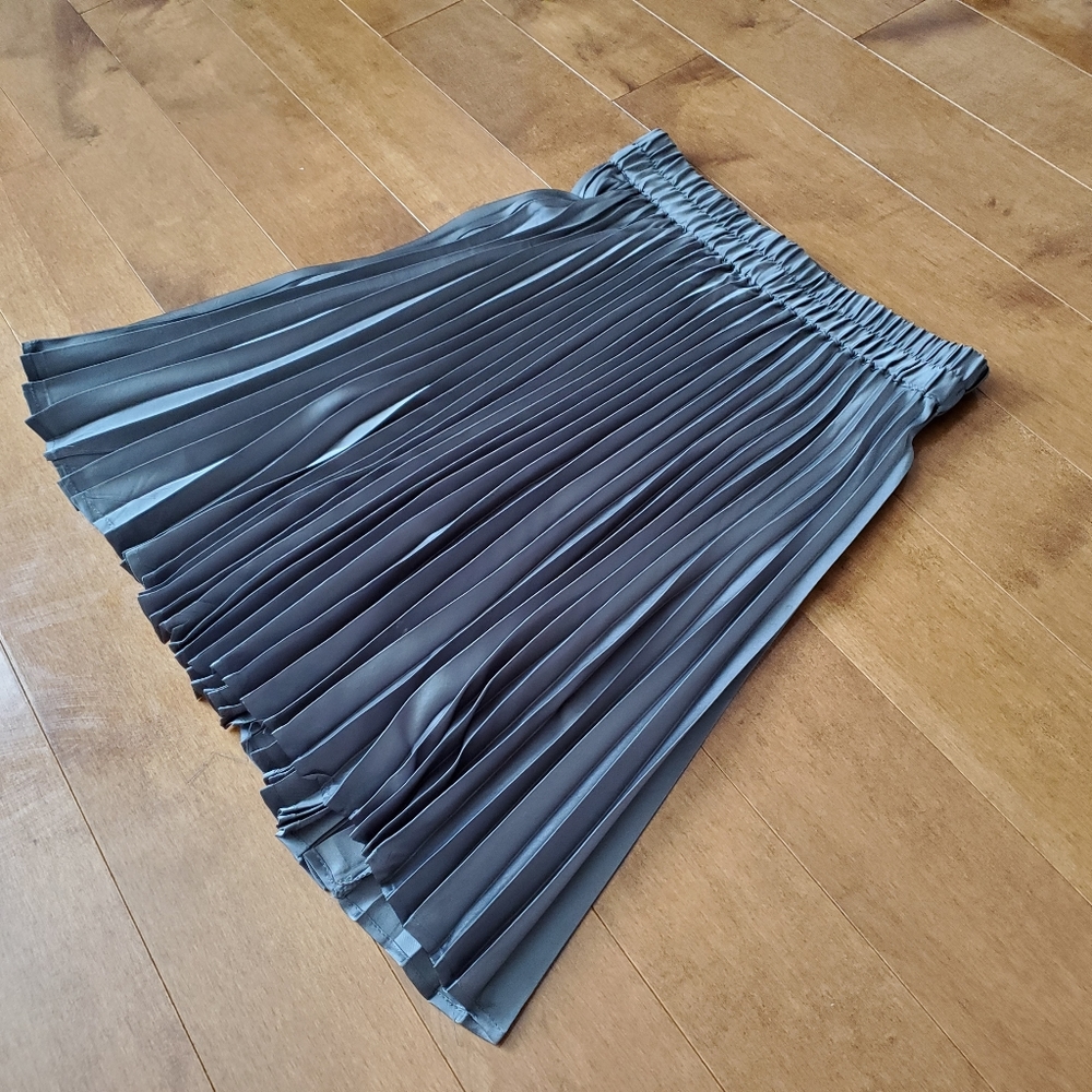 Silver pleated skirt
